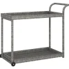 Discount vidaXL Barwagen Grau 100x45x83 cm Poly Rattan Servierwagen