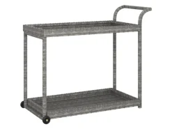 Discount vidaXL Barwagen Grau 100x45x83 cm Poly Rattan Servierwagen
