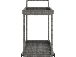 Discount vidaXL Barwagen Grau 100x45x83 cm Poly Rattan Servierwagen