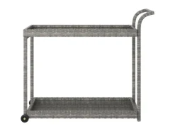 Discount vidaXL Barwagen Grau 100x45x83 cm Poly Rattan Servierwagen