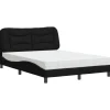 Outlet vidaXL Bett mit Matratze Schwarz 140x200 cm Stoff Modell 12007275 Gefrierschränke|Herde