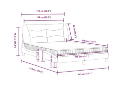 Outlet vidaXL Bett mit Matratze Schwarz 140x200 cm Stoff Modell 12007275 Gefrierschränke|Herde