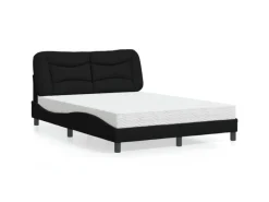 Outlet vidaXL Bett mit Matratze Schwarz 140x200 cm Stoff Modell 12007275 Gefrierschränke|Herde