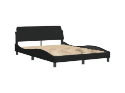 Outlet vidaXL Bett mit Matratze Schwarz 140x200 cm Stoff Modell 12007275 Gefrierschränke|Herde