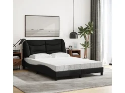 Outlet vidaXL Bett mit Matratze Schwarz 140x200 cm Stoff Modell 12007275 Gefrierschränke|Herde