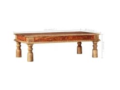 Discount vidaXL Couchtisch Massivholz Mango Akazie 110x60x38 cm 245140 Gefrierschränke