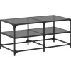 New vidaXL Couchtisch mit Glasplatte Schwarz 98,5x50x45 cm Stahl Modell 1