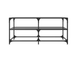 New vidaXL Couchtisch mit Glasplatte Schwarz 98,5x50x45 cm Stahl Modell 1
