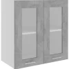 Best vidaXL Hängeglasschrank Betongrau 60x31x60 cm Holzwerkstoff