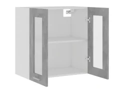 Best vidaXL Hängeglasschrank Betongrau 60x31x60 cm Holzwerkstoff