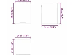 Clearance vidaXL Hängeschrank mit Tür Riga und Weiß 30 x 31 x 40 cm 884120 Betongrau
