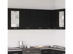 Sale vidaXL Hängeschrank mit Tür Riga Schwarz Eichen-Optik 80 x 31 x 60 cm 863144 Küchenschränke