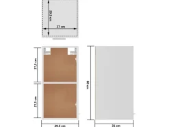 Töpfe<vidaXL Hängeschrank Weiß 29,5x31x60 cm Holzwerkstoff
