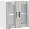 vidaXL Küchen-Hängeschrank mit Glastür Lucca Grau Sonoma Holzwerkstoff 853913