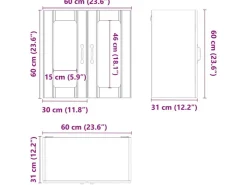 vidaXL Küchen-Hängeschrank mit Glastür Lucca Grau Sonoma Holzwerkstoff 853913