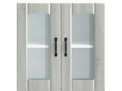 vidaXL Küchen-Hängeschrank mit Glastür Lucca Grau Sonoma Holzwerkstoff 853913