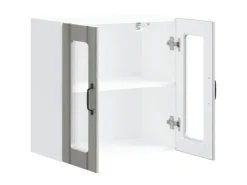 vidaXL Küchen-Hängeschrank mit Glastür Lucca Grau Sonoma Holzwerkstoff 853913