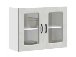 Küchenschränke<vidaXL Küchen-Hängeschrank mit Glastür Kalmar Holzwerkstoff 853611 Betongrau
