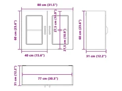 Küchenschränke<vidaXL Küchen-Hängeschrank mit Glastür Kalmar Holzwerkstoff 853611 Betongrau