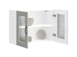 Küchenschränke<vidaXL Küchen-Hängeschrank mit Glastür Kalmar Holzwerkstoff 853611 Betongrau