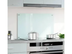 Best vidaXL Küchenrückwand 80x50 cm Hartglas 249455 Weiß