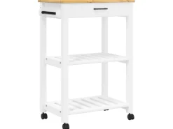 Clearance vidaXL Küchenwagen MONZA 60x40x90 cm Massivholz Kiefer Modell 8 Servierwagen|Küchenregale