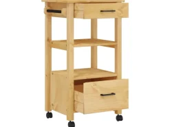 vidaXL Küchenwagen MONZA 48x40x90 cm Massivholz Kiefer Modell 4 Servierwagen