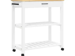 Servierwagen<vidaXL Küchenwagen MONZA 84x40x90 cm Massivholz Kiefer Modell 16
