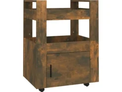 vidaXL Küchenwagen Räuchereiche 60x45x80 cm Holzwerkstoff Servierwagen