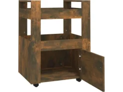 vidaXL Küchenwagen Räuchereiche 60x45x80 cm Holzwerkstoff Servierwagen