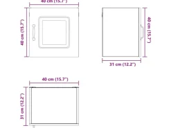vidaXL Küchenwandschrank mit Regal 40 x 31 x 40 cm Holzwerkstoff 884514 Weiß