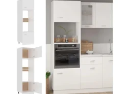 Sale vidaXL Mikrowellenumbauschrank Weiß 60x57x207 cm Holzwerkstoff Vorratsdosen|Küchenregale