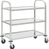 Servierwagen<vidaXL 3-Stufiger Servierwagen 96,5 x 55 x 90 cm Edelstahl