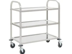 Servierwagen<vidaXL 3-Stufiger Servierwagen 96,5 x 55 x 90 cm Edelstahl