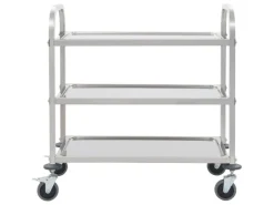 Servierwagen<vidaXL 3-Stufiger Servierwagen 96,5 x 55 x 90 cm Edelstahl