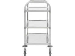 Servierwagen<vidaXL 3-Stufiger Servierwagen 96,5 x 55 x 90 cm Edelstahl