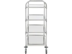 Outlet vidaXL 4-Stufiger Servierwagen 107 x 55 x 125 cm Edelstahl Servierwagen