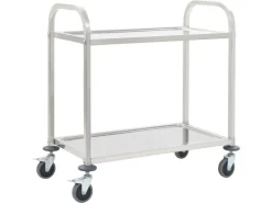 vidaXL 2-Stufiger Servierwagen 95 x 45 x 83,5 cm Edelstahl