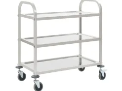 Sale vidaXL 3-Stufiger Servierwagen 95x45x83,5 cm Edelstahl