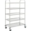 vidaXL 5-Stufiger Servierwagen 107 x 55 x 147 cm Edelstahl