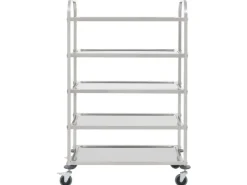 vidaXL 5-Stufiger Servierwagen 107 x 55 x 147 cm Edelstahl