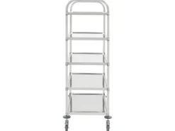 vidaXL 5-Stufiger Servierwagen 107 x 55 x 147 cm Edelstahl