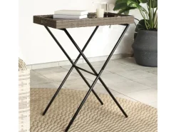 Servierwagen<vidaXL Tabletttisch Klappbar 65x40x75 cm Poly Rattan 365129 Grau