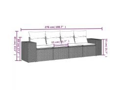 Sale vidaXL 4-tlg Garten-Sofagarnitur mit Kissen Hellgrau Poly Rattan Modell 10
