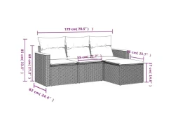 Online vidaXL 4-tlg Garten-Sofagarnitur mit Kissen Beige Poly Rattan Modell 75