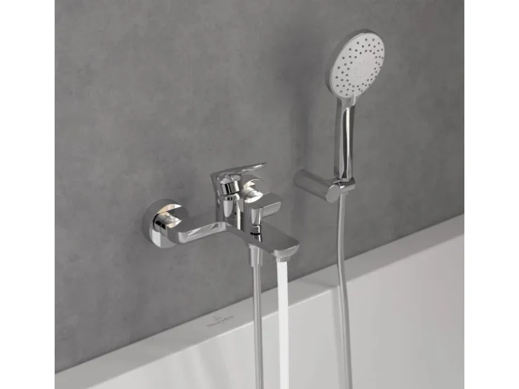 Villeroy & Boch Einhebelmischer<Einhebel-Badewannenarmatur O.novo in Chrom