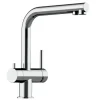 Best VIZIO NIEDERDRUCK 3 Wege Wasserhahn Küchenarmatur Edelstahl Massiv 360° Schwenkbarem L Auslauf Hochglanz Poliert Ersatzteile Küchenarmatur|Einhebelmischer
