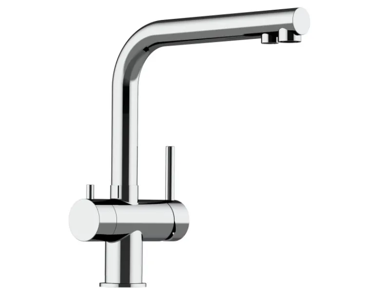 Best VIZIO NIEDERDRUCK 3 Wege Wasserhahn Küchenarmatur Edelstahl Massiv 360° Schwenkbarem L Auslauf Hochglanz Poliert Ersatzteile Küchenarmatur|Einhebelmischer