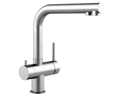 Best VIZIO NIEDERDRUCK 3 Wege Wasserhahn Küchenarmatur Edelstahl Massiv 360° Schwenkbarem L Auslauf Hochglanz Poliert Ersatzteile Küchenarmatur|Einhebelmischer