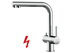 Best VIZIO NIEDERDRUCK 3 Wege Wasserhahn Küchenarmatur Edelstahl Massiv 360° Schwenkbarem L Auslauf Hochglanz Poliert Ersatzteile Küchenarmatur|Einhebelmischer